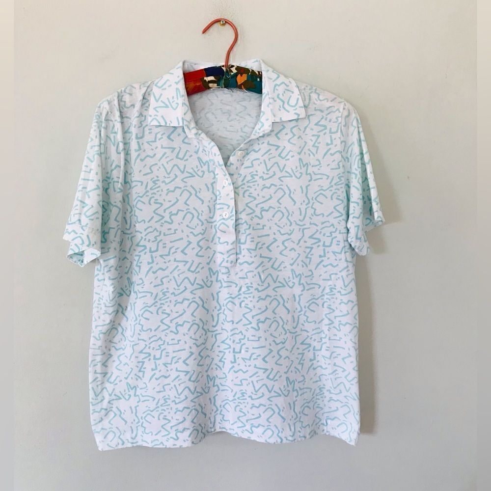 Vintage geometric polo t-shirt